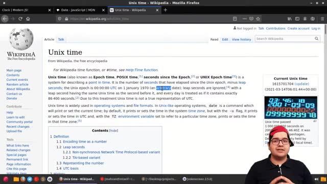 نحوه گرفتن زمان و تاریخ در جاوا اسکریپت | ساعت یونیکس چیست | جلسه 96
