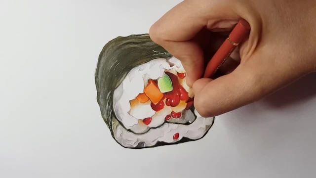 آموزش نقاشی هایپررئال با ماژیک و مداد رنگی (سوشی)