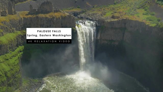 منظره بهاری آبشار Palouse با کیفیت 4K Ultra HD - شرق واشنگتن - تریلر