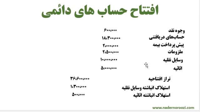 آموزش اصول حسابداری 1 - ثبت اصلاحی و تهیه تراز آزمایشی شرکت خدماتی - جلسه 36