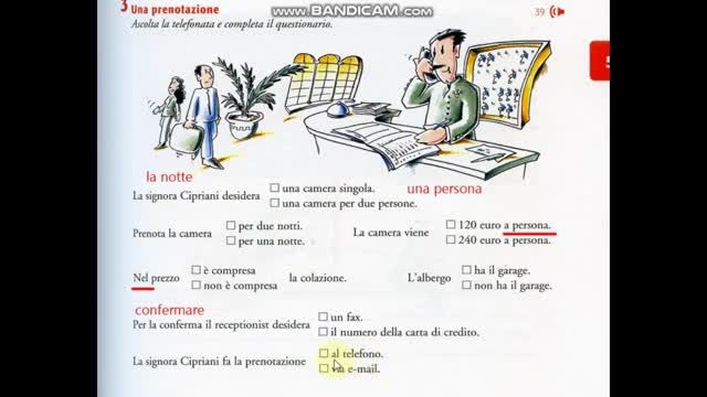 آموزش زبان ایتالیایی با کتاب اسپرسو یک | مکالمه در هتل و رزو اتاق به ایتالیایی | قسمت 40