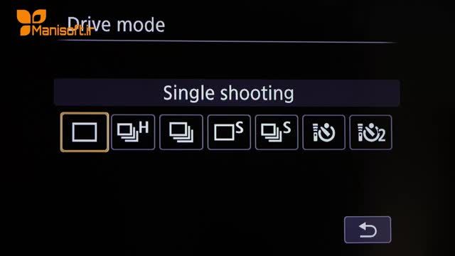 آموزش تنظیمات و منوهای دوربین کانن فایودی مارک 4 : بررسی آپشن Drive Mode