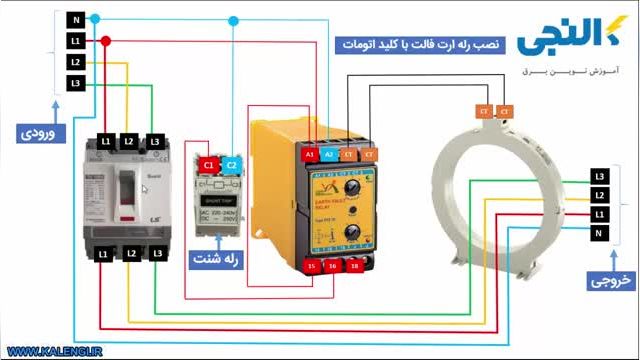 نحوه نصب و سیم بندی  رله ارت فالت و سی تی کور بالانس