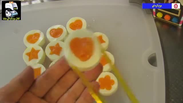 طرز درست کردن تخم مرغ طرح دار با دستگاه