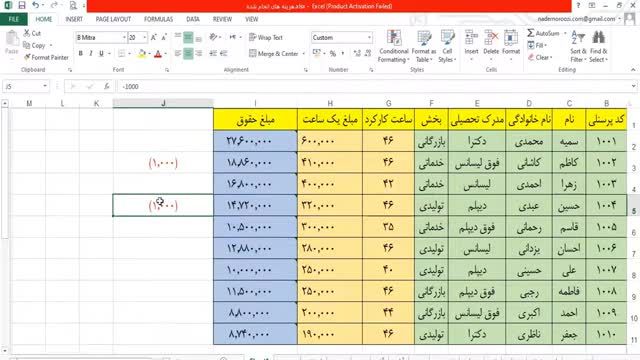 آموزش کار با اکسل در حسابداری - نحوه نمایش فرمت های مختلف اعداد - جلسه 26