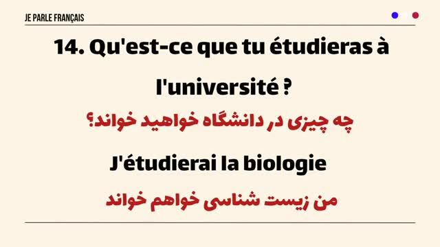 20 سوال و جواب مهم و پرکاربرد زبان فرانسه در زمان آینده - قسمت 215