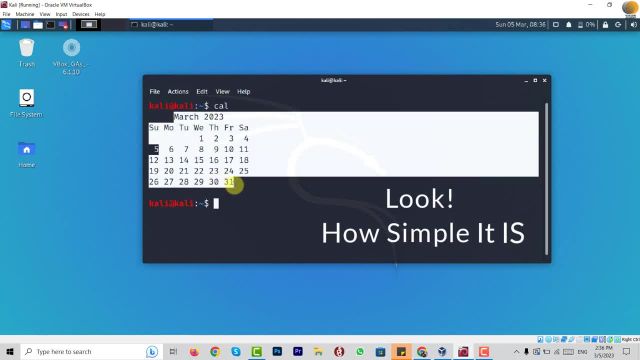 دستور Call (نمایش تقویم) در کالی لینوکس و اوبونتو