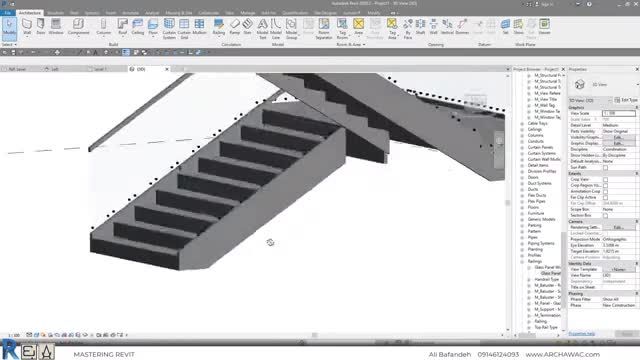 راهنمای کامل ترسیم و مدلسازی نرده شیشه ای در رویت | آموزش  Revit | بخش 8