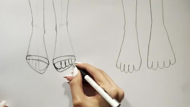 آموزش طراحی لباس | طراحی آناتومی | آموزش کامل طراحی فیگور پا و کفش