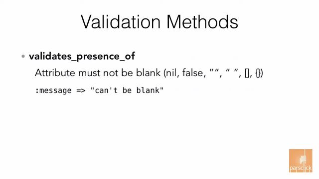 آموزش رایگان فریمورک روبی آن ریلز (88) - متدهای اعتبار سنجی