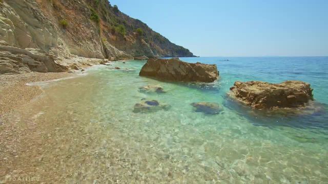 صداهای آرامش بخش امواج دریا | ساحل زیبای فیلیکوری، آلبانی
