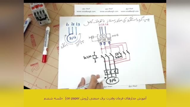آموزش رایگان مدار فرمان و قدرت جلسه ششم - چپگرد راستگرد کردن موتور سه فاز