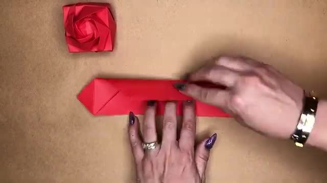 آموزش ساده اوریگامی جعبه گل رز - بخش دوم