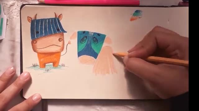 آموزش گام به گام طراحی 3 شخصیت با تکنیک مداد رنگی | شخصیت سازی