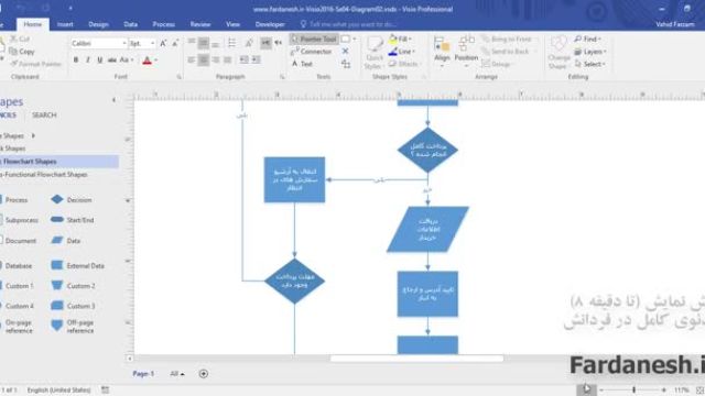 آموزش رایگان نرم افزار Visio 2016 - قسمت 4 : مدیریت صفحه ها در ویزیو