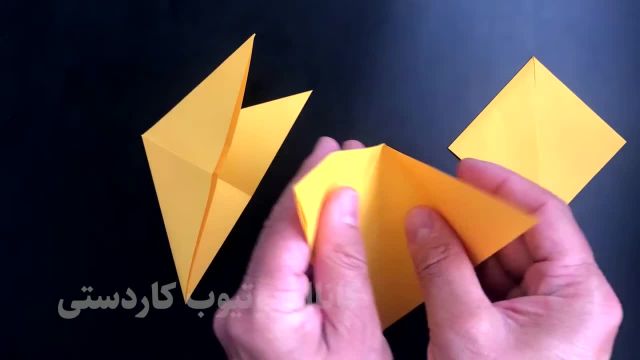 ساخت آسان جعبه کاغذی مثلثی شکل (فاکس فاکس) با کاغذ رنگی