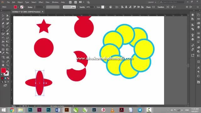 آموزش صفر تا صد ایلوستریتور قسمت 36- آشنایی با ابزار شیپ بیلدر shape builder