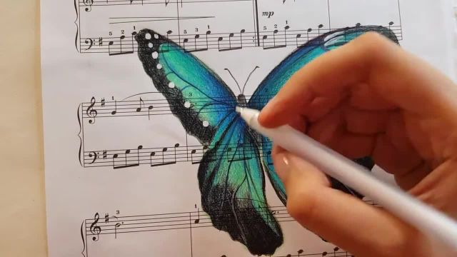 چگونه با ماژیک و مدادرنگی یک پروانه زیبا بکشیم؟