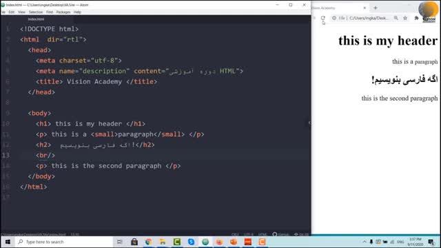 آموزش کامل html css رایگان | دوره کامل طراحی سایت با اچ تی ام ال سی اس اس