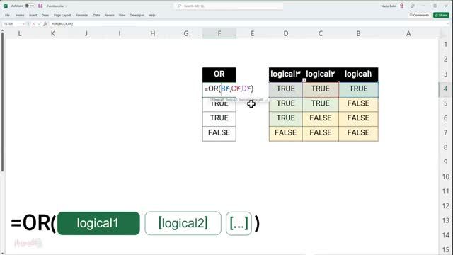 آموزش کامل اکسل از صفر - معرفی و کاربرد تابع OR