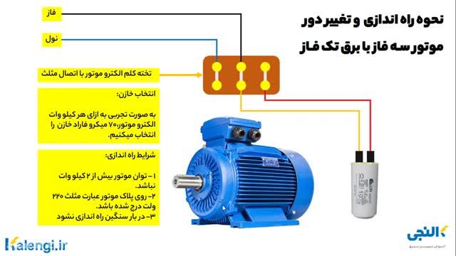 راه اندازی و تغییر دور موتور 3 فاز با برق تک فاز