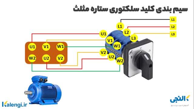 طریقه سیم بندی کلیدهای سلکتوری ستاره مثلث