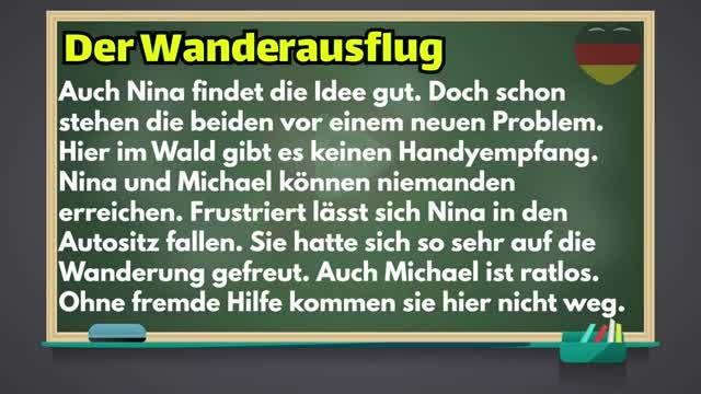 متن آلمانی Der Wanderausflug سفر کوهپیمایی | داستان آلمانی سطح B1 | قسمت 39