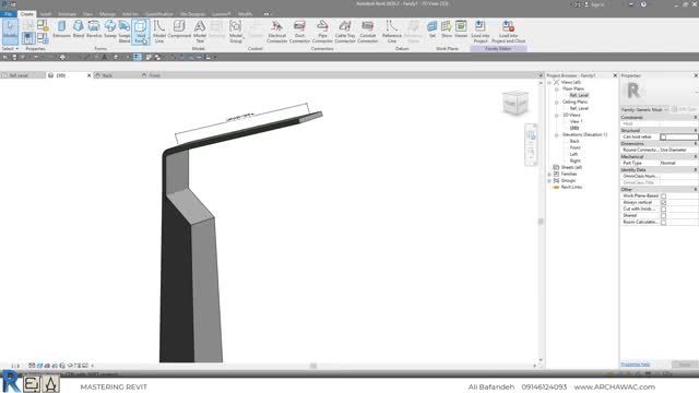 فمیلی رویت فصل 9 - مدلسازی سردرب پارامتریک | آموزش Revit