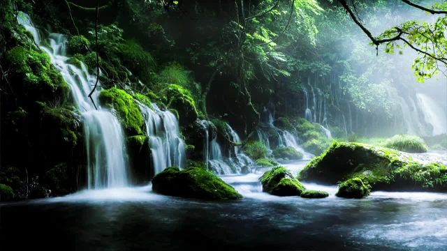 فیلم رایگان جنگل، آبشار و درختان HD | فوتیج جنگل