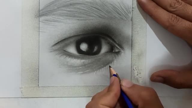 آموزش نقاشی سیاه قلم قسمت نهم: طراحی چشم هایپررئال