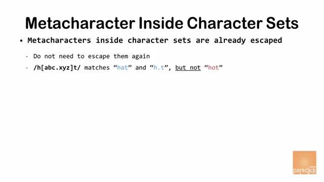 آموزش عبارات با قاعده 17 : متا کاراکتر داخل Character Set در رجکس