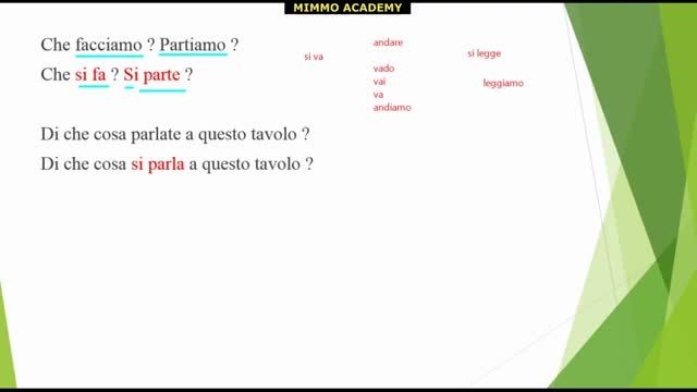 گرامر زبان ایتالیایی : فرم غیر شخصی در ایتالیایی | جلسه 67