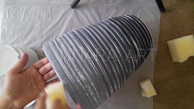 بازسازی و پتینه‌ یک گلدان سفالی | آموزش تکنیک آمبره