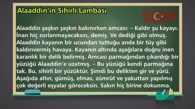 داستان چراغ جادوی علا الدین به زبان ترکی استانبولی | تقویت مهارت شنیداری | 58