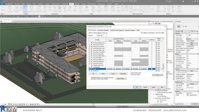 آموزش صفر تا صد رویت معماری (فصل 26) : راهنمای کامل مدیریت بصری در Revit