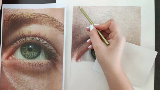 آموزش نقاشی حرفه ای با مداد رنگی (طراحی چشم) - بخش 7