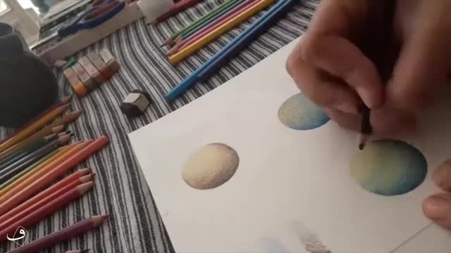 آموزش کار با مداد رنگی | قدم دوم