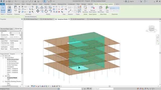 نحوه ترسیم سازه بتنی در رویت | آموزش پروژه محور Revit 2021