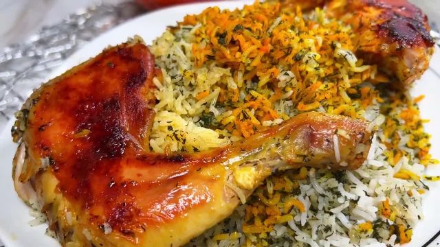 طرز تهیه شوید پلو  با شوید خشک و تازه و مرغ سرخ شده