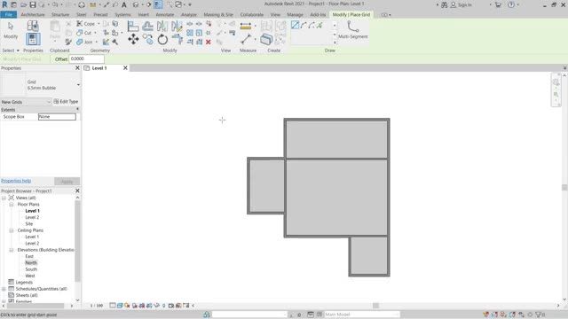 نحوه آکس بندی کردن پلان ها در رویت | آموزش Revit 2021