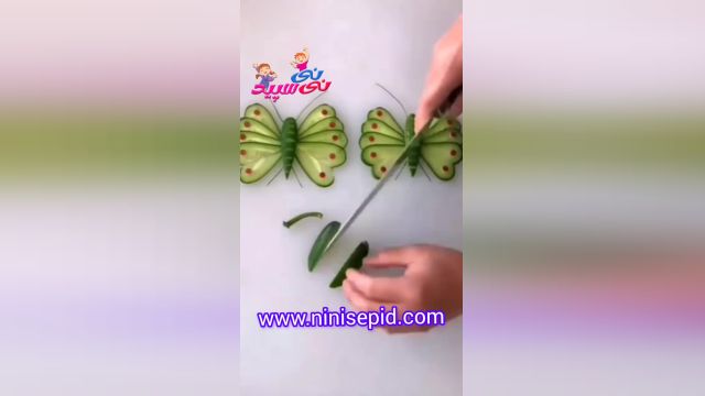 درست کردن پروانه با خیار