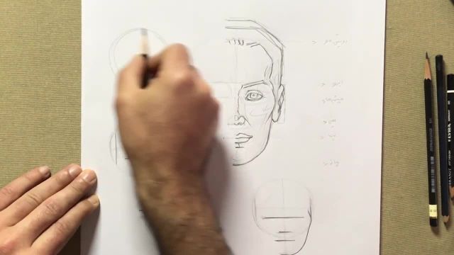 آموزش طراحی چهره با مداد - طراحی سر به روش لومیس