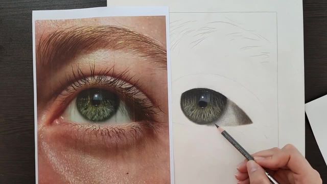 آموزش نقاشی : کشیدن چشم با مداد رنگی (بخش 3)