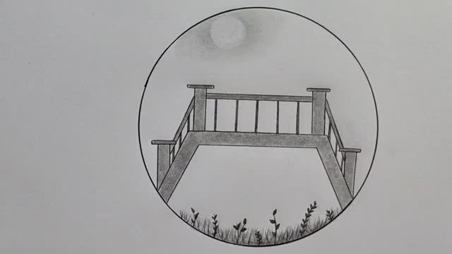 آموزش نقاشی با مداد - طراحی مناظر دایره ای آسان