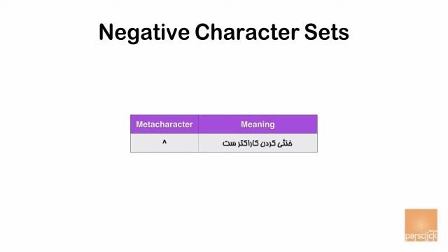 آموزش عبارات با قاعده  16 : معرفی Negative Character Set در رجکس