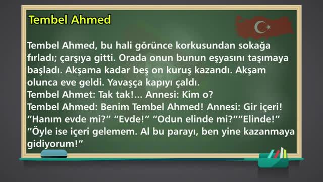 داستان احمد تنبل به زبان ترکی استانبولی + بررسی جملات و کلمات داستان | قسمت 59