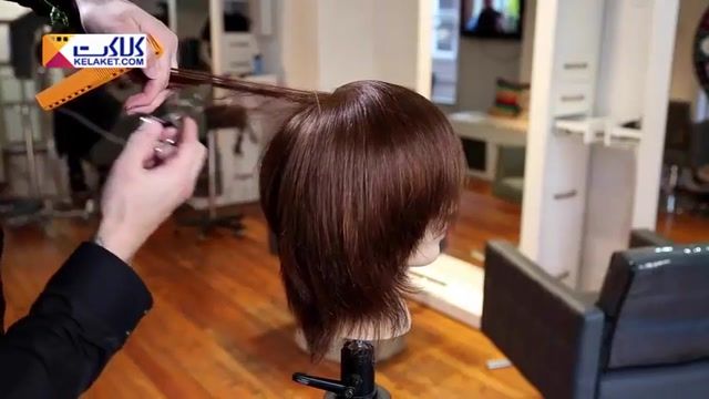 کوتاه کردن موی خانوم ها با یک مدل فانتزی (چتری پر و کوتاه) برای موهای متوسط