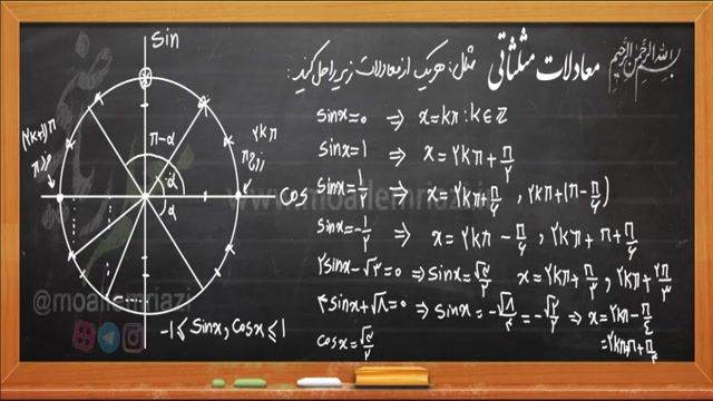 آموزش ریاضی دوازدهم تجربی - فصل 2 - مثلثات (به طور کامل )