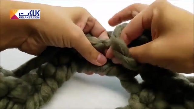 آموزش بافتن پانجوی دست بافت با کلاف های ضخیم مناسب برای فصول سرد سال(قسمت اول)