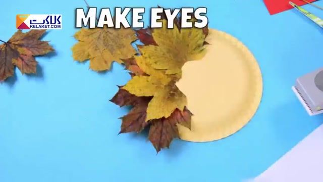 آموزش درست کردن یک کاردستی جالب با استفاده از برگ های پاییزی و بشقاب یکبار مصرف